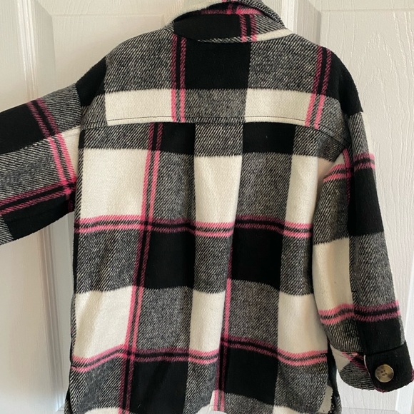 H&M Kids Plaid Jacket - Black, White, Pink - Picture 3 of 3